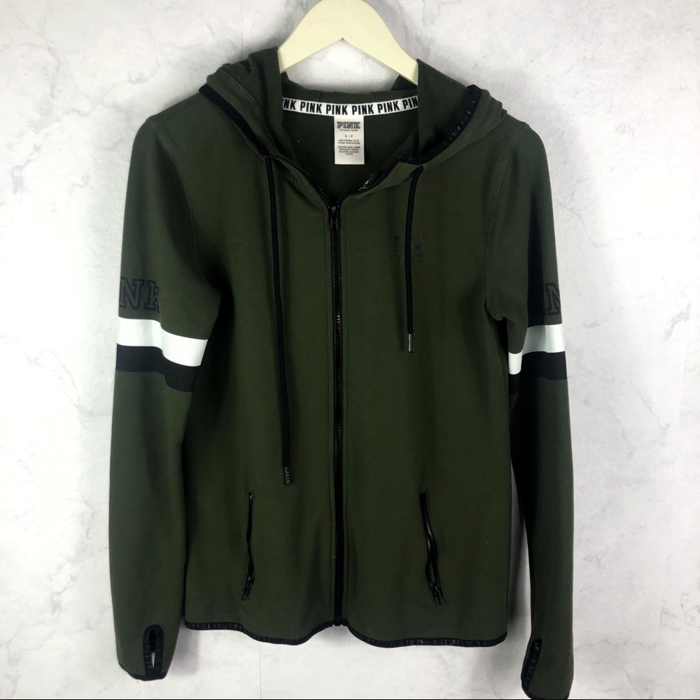[Pink] Olive Green Zip Up Jacket